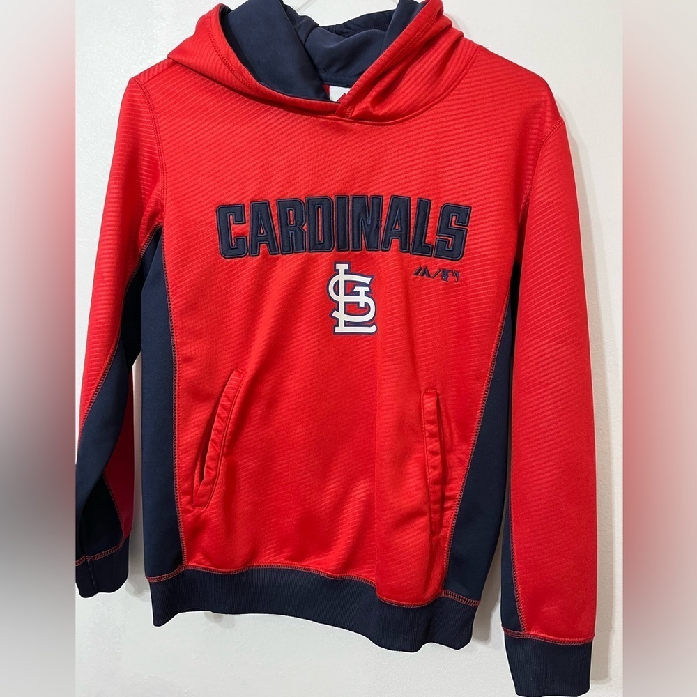 St. Louis Cardinals pullover hoodie youth Medium (10/12) Majestic MLB red